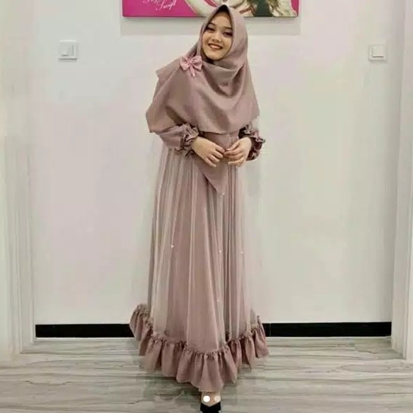 GAMIS VENY TUTU SWAN TILE RINIA DRESS MOSCREPE PREMIUM 2