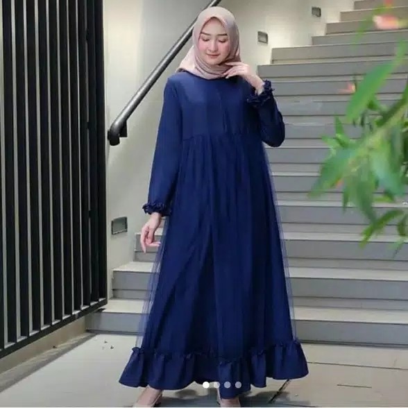 GAMIS VENY TUTU SWAN TILE RINIA DRESS MOSCREPE PREMIUM 4