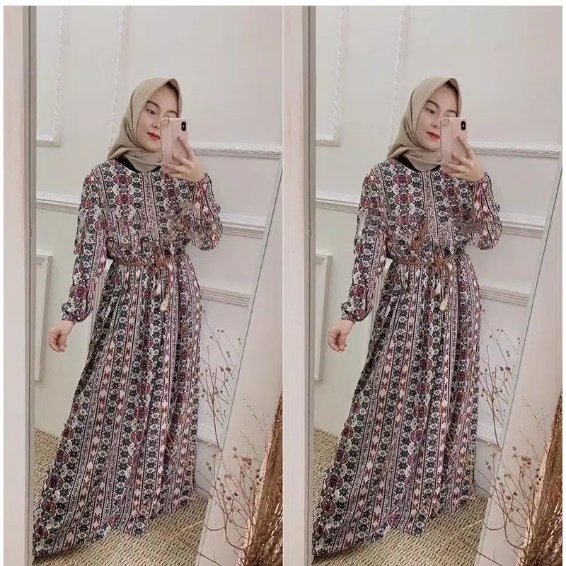 GAMIS ZIONA BUSUI BUMIL DRESS WOLPEACH FREE BELT 4