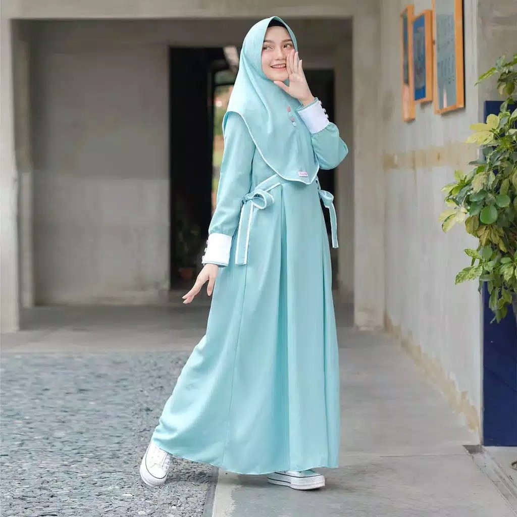 GARANSI TERMURAH  Nessa Syari  Gamis Set Khimar