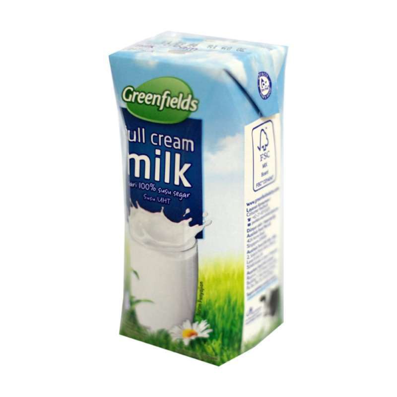 GREENFIELDS MILK UHT FULL CREAM PACK 200ML