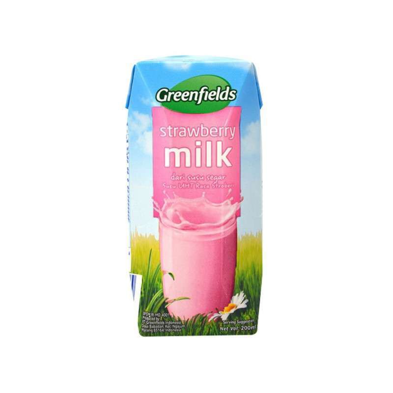 GREENFIELDS MILK UHT STRAWBERRY PACK 200ML