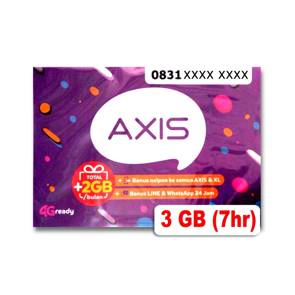 GROSIR KARTU PERDANA AXIS 2GB NASIONAL  BONUS 1GB WEST