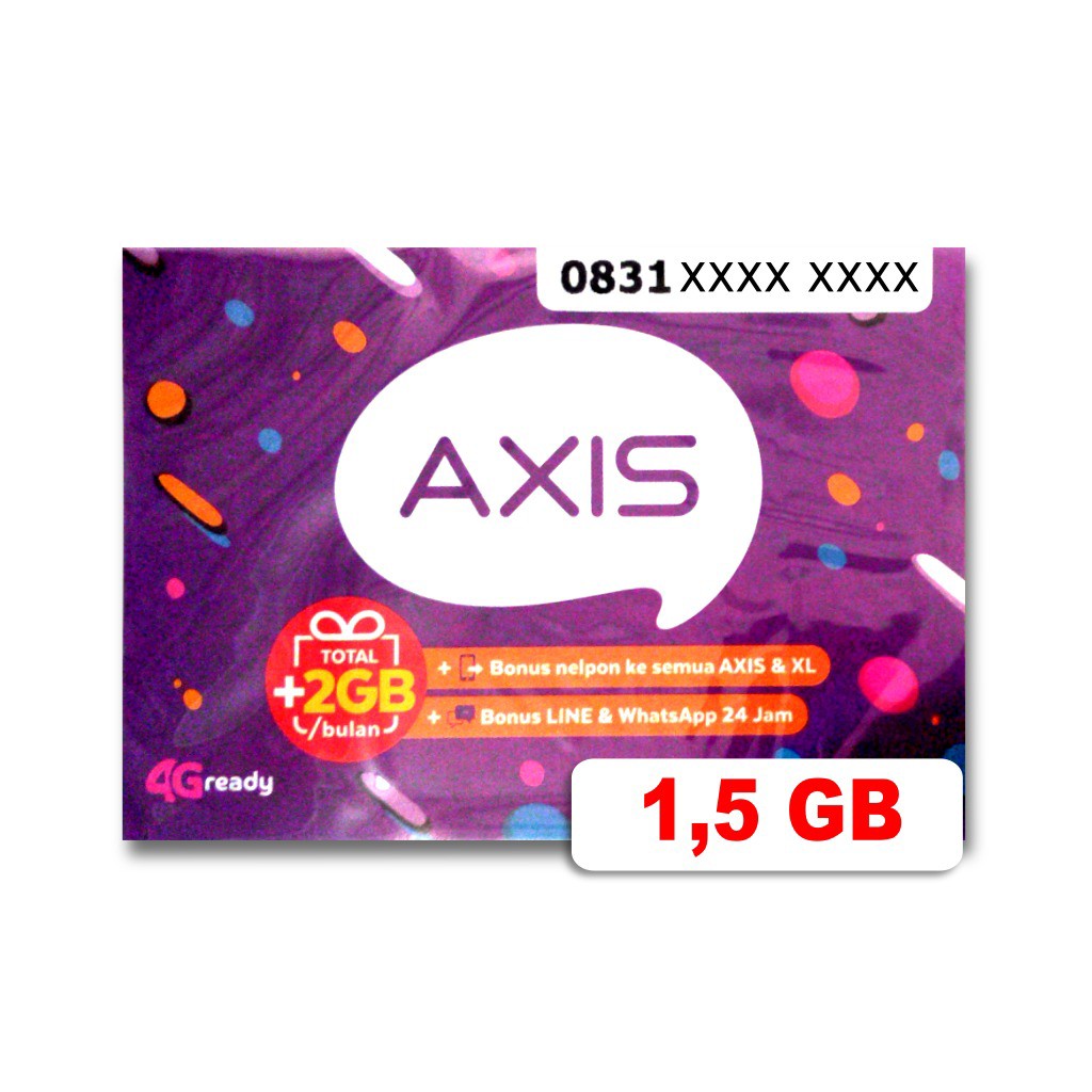 GROSIR Kartu Perdana Axis 1 GB Nasional  Bonus 500 MB west