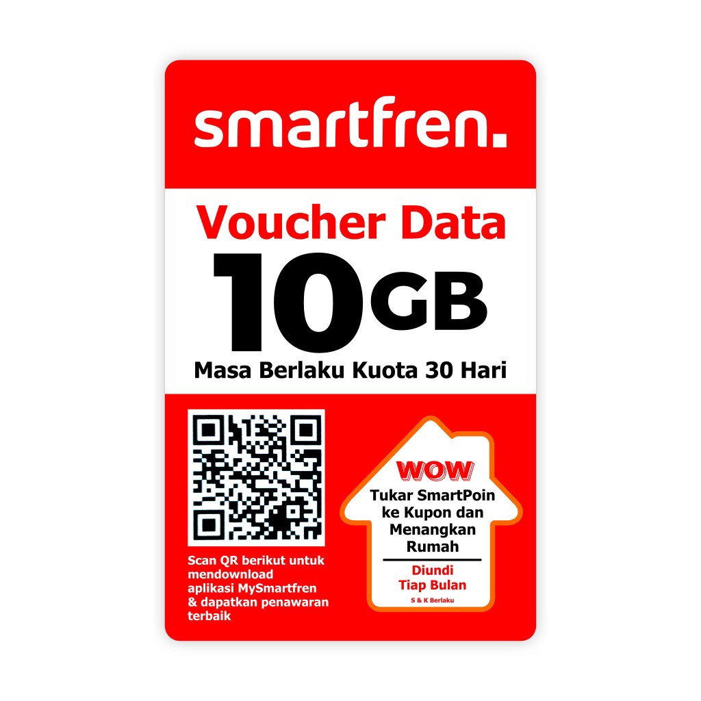 GROSIR Voucher Smartfren 10GB Aktif 30hari