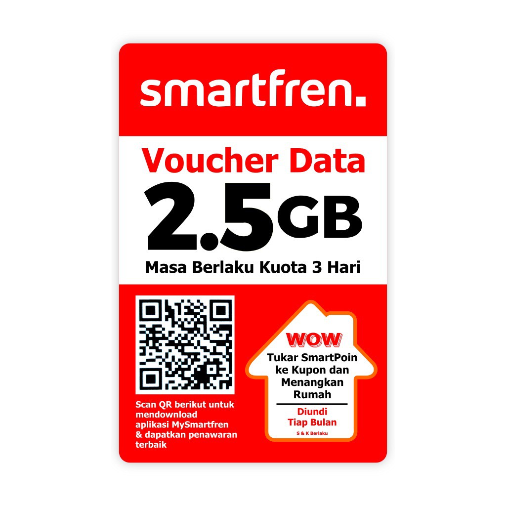 GROSIR Voucher Smartfren 25GB Aktif 3hari