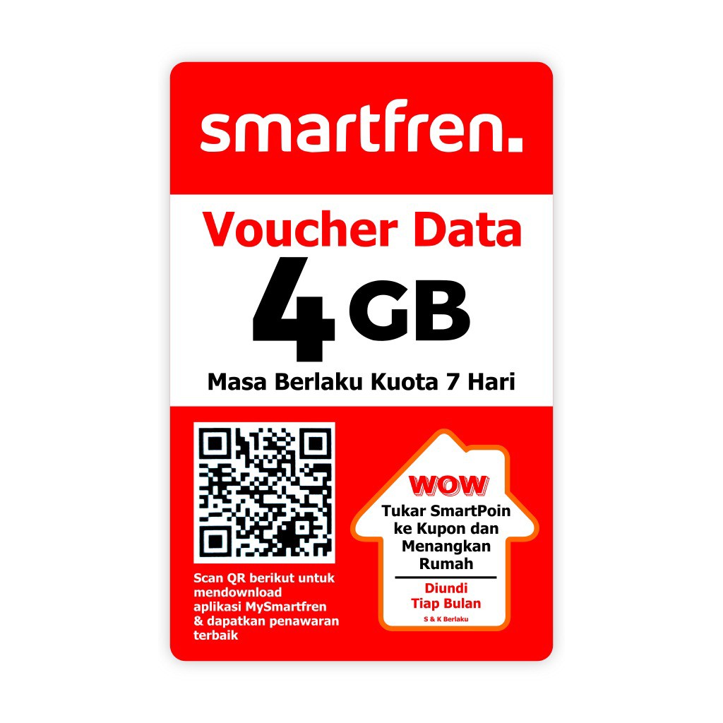 GROSIR Voucher Smartfren 4GB Aktif 7hari