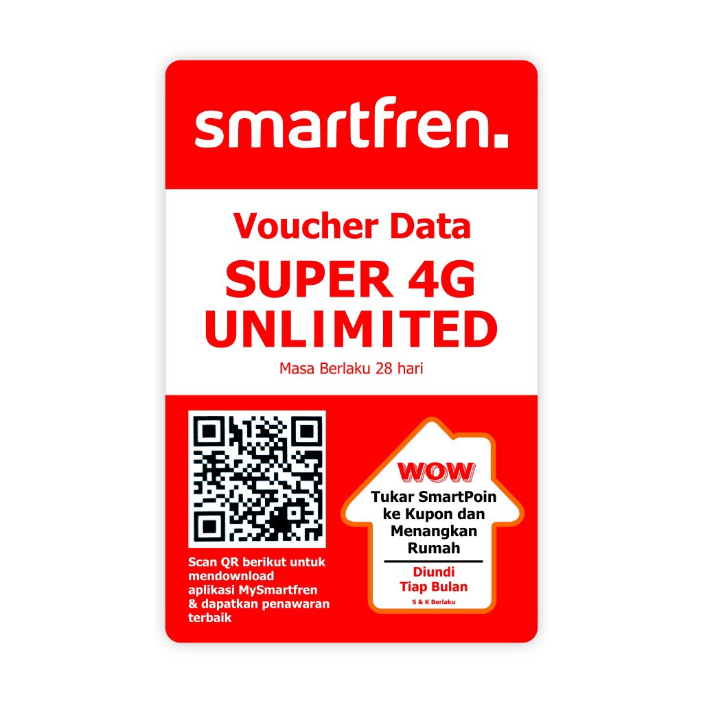 GROSIR Voucher Smartfren Unlimited Aktif 28 hari