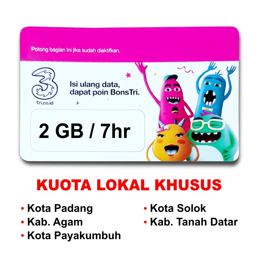 GROSIR Voucher Tri 2GB7hari lokal