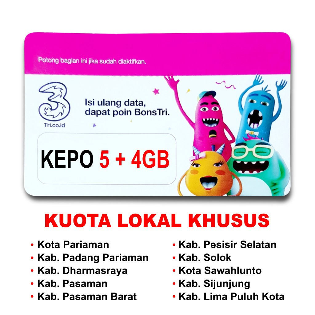 GROSIR Voucher Tri KEPO 5GB dan 4GB