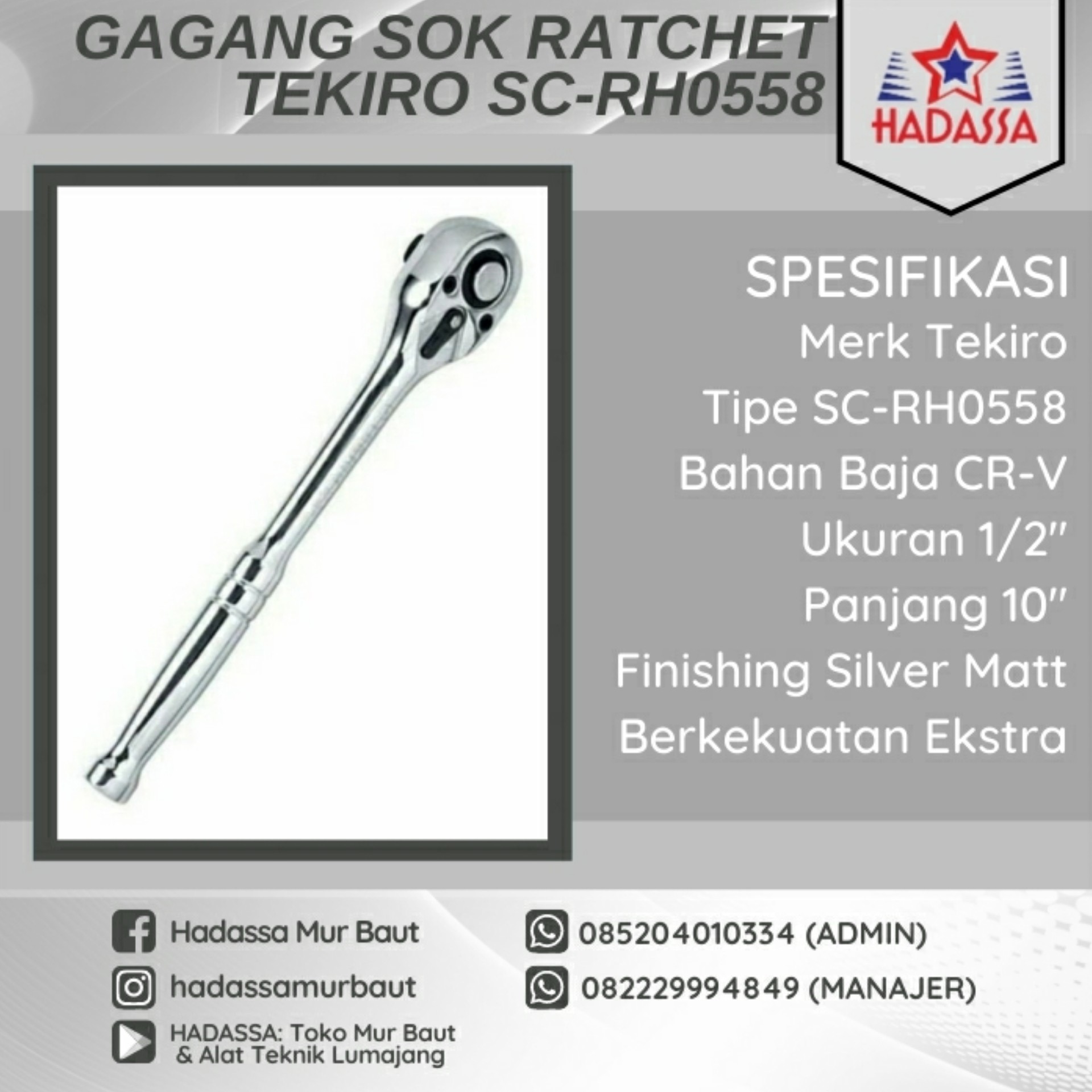 Gagang Sok Ratchet Tekiro SC-RH0558