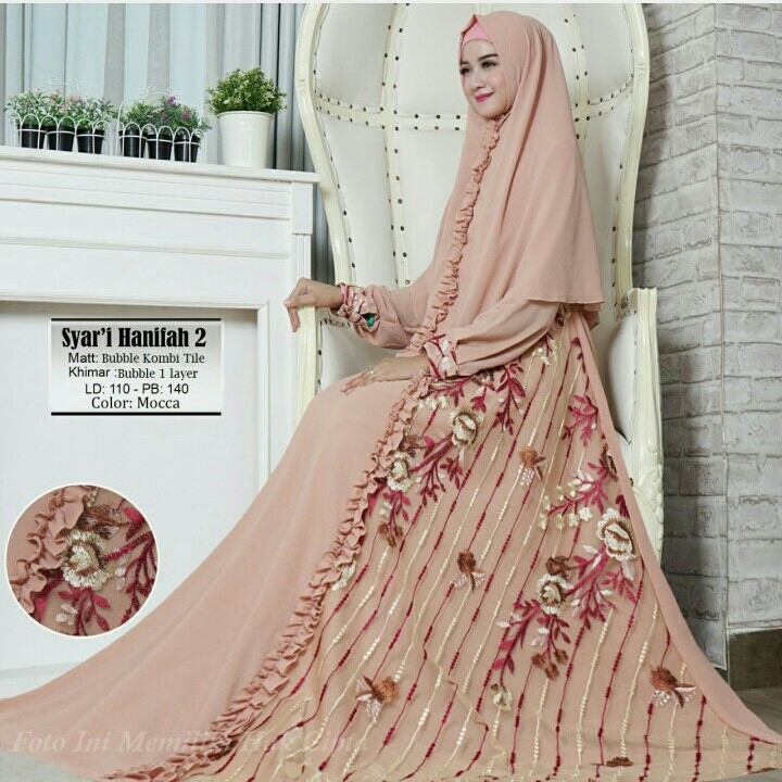 Gamis Syari Hanifah Peach