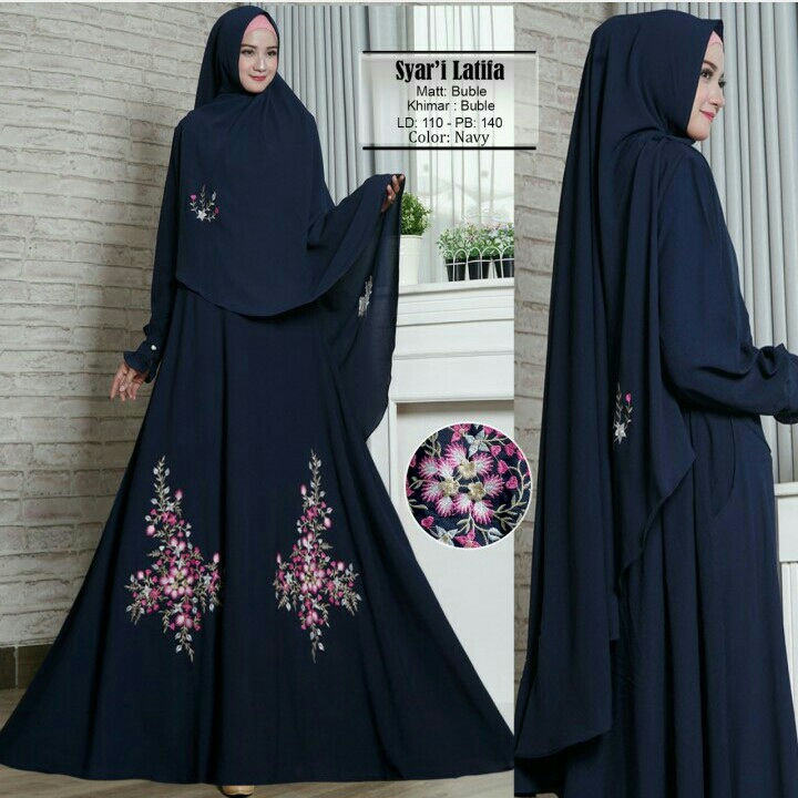 Gamis Syari Latifa Navy