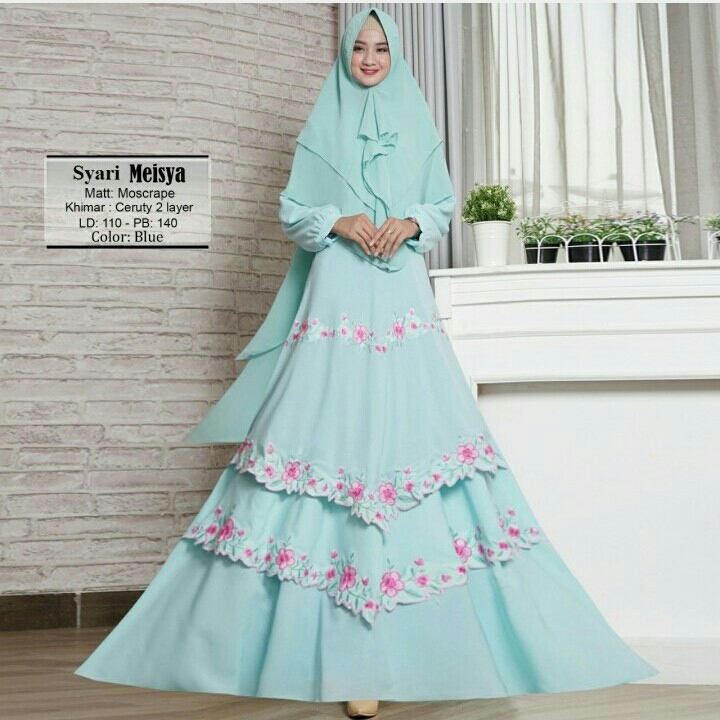 Gamis Syari Meisya Blue