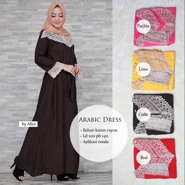 Gamis arabic ori mat catton rayon