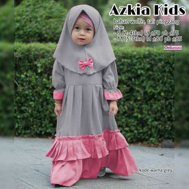 Gamis kids azkia set mat wolfis 