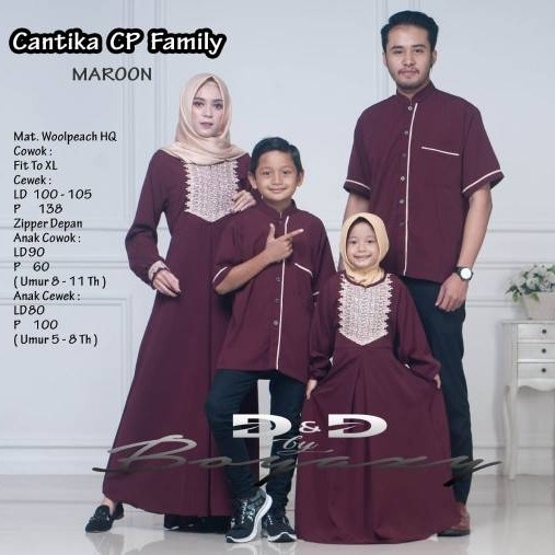 Gamis plus gamis kids plus kemeja Ayah dan Anak couple cantika