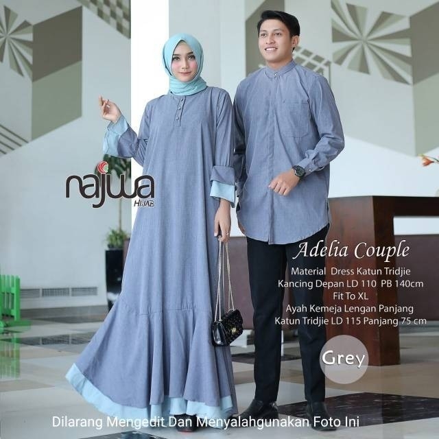 Gamis plus kemeja adelia ori najwa material catton tridjie