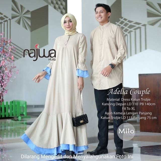 Gamis plus kemeja adelia ori najwa material catton tridjie 3