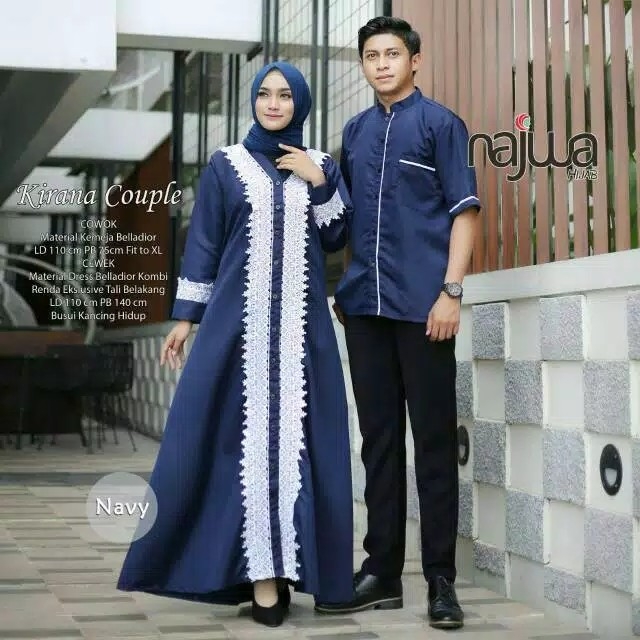 Gamis plus kemeja kirana couple ori najwa