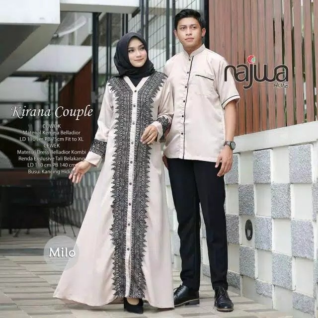 Gamis plus kemeja kirana couple ori najwa 2