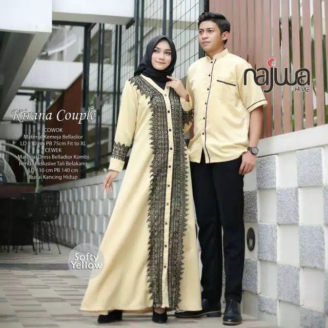 Gamis plus kemeja kirana couple ori najwa 3