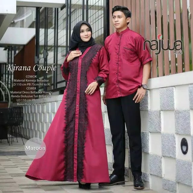 Gamis plus kemeja kirana couple ori najwa 5