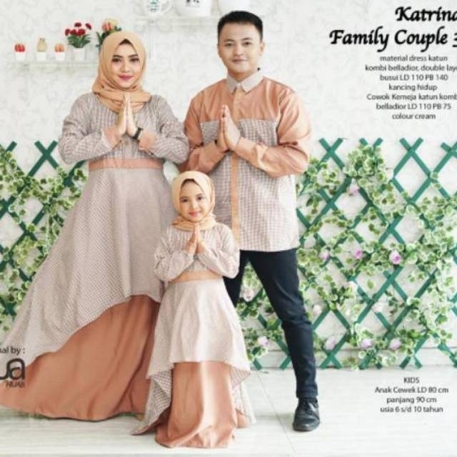 Gamis plus kemeja plus famis kids katrina 2 couple ori najwa