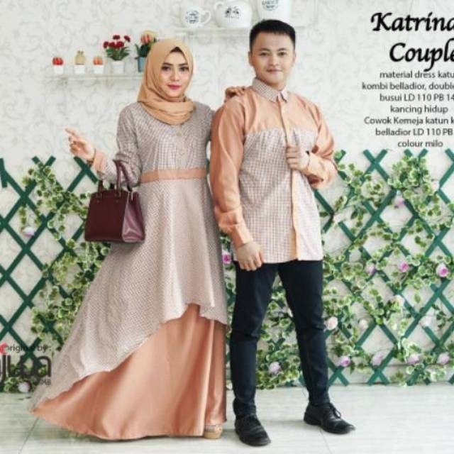 Gamis plus kemeja sarimbit katrina couple dress najwa