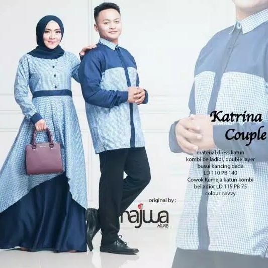 Gamis plus kemeja sarimbit katrina couple dress najwa 2