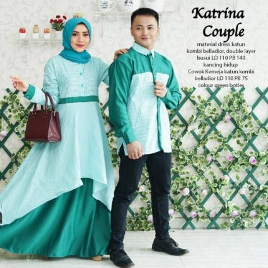 Gamis plus kemeja sarimbit katrina couple dress najwa 4