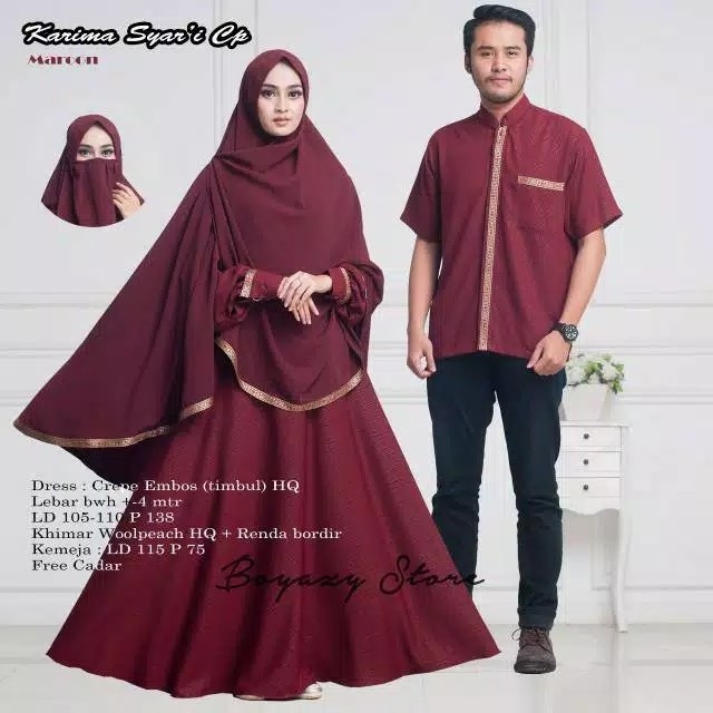 Gamis plus khimar plus kemeja karima syari