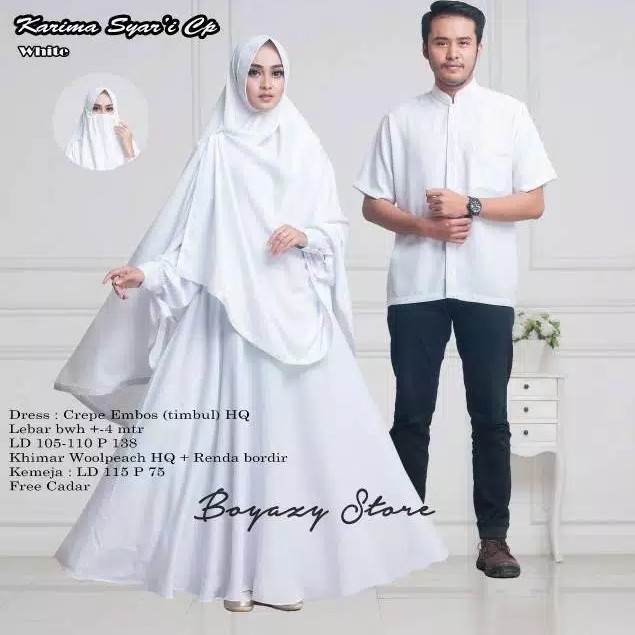 Gamis plus khimar plus kemeja karima syari 2