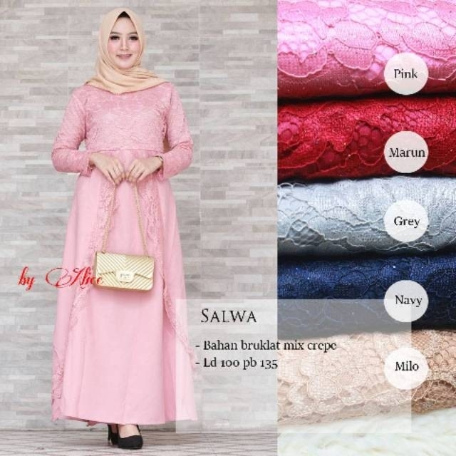 Gamis salwa ori alice mat crepe mix bruklat 