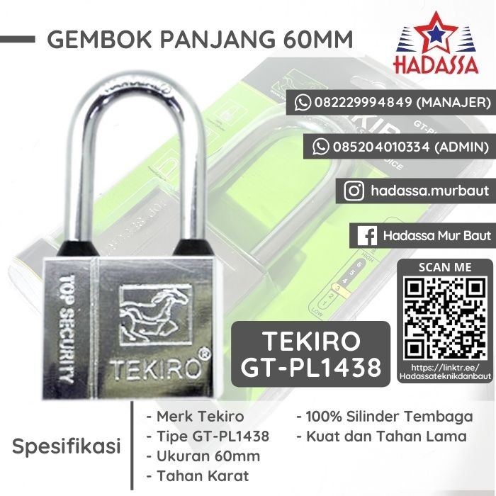 Gembok Panjang 60mm Tekiro GT-PL1438