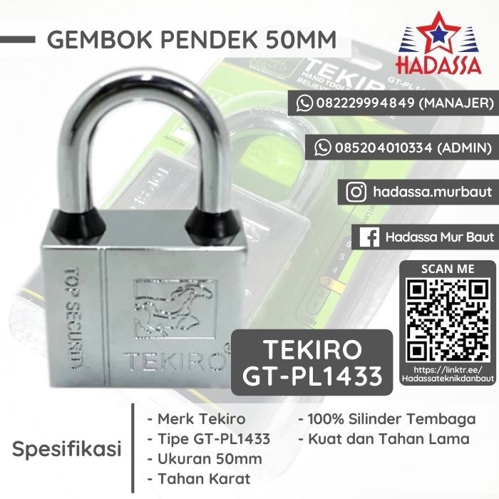 Gembok Pendek 50mm Tekiro GT-PL1433