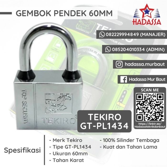 Gembok Pendek 60mm Tekiro GT-PL1434