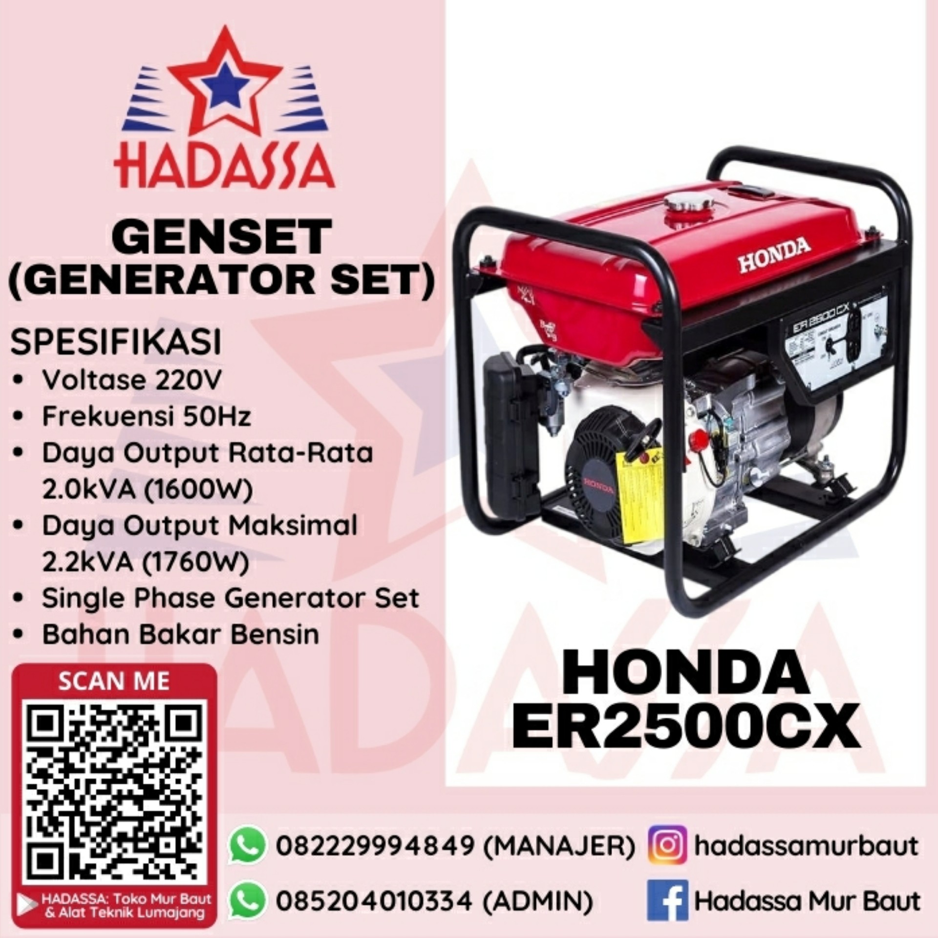 Genset Honda ER2500CX