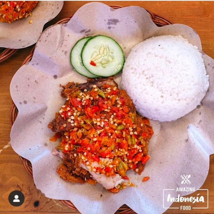 Geprek Sambal Merah pake nasi