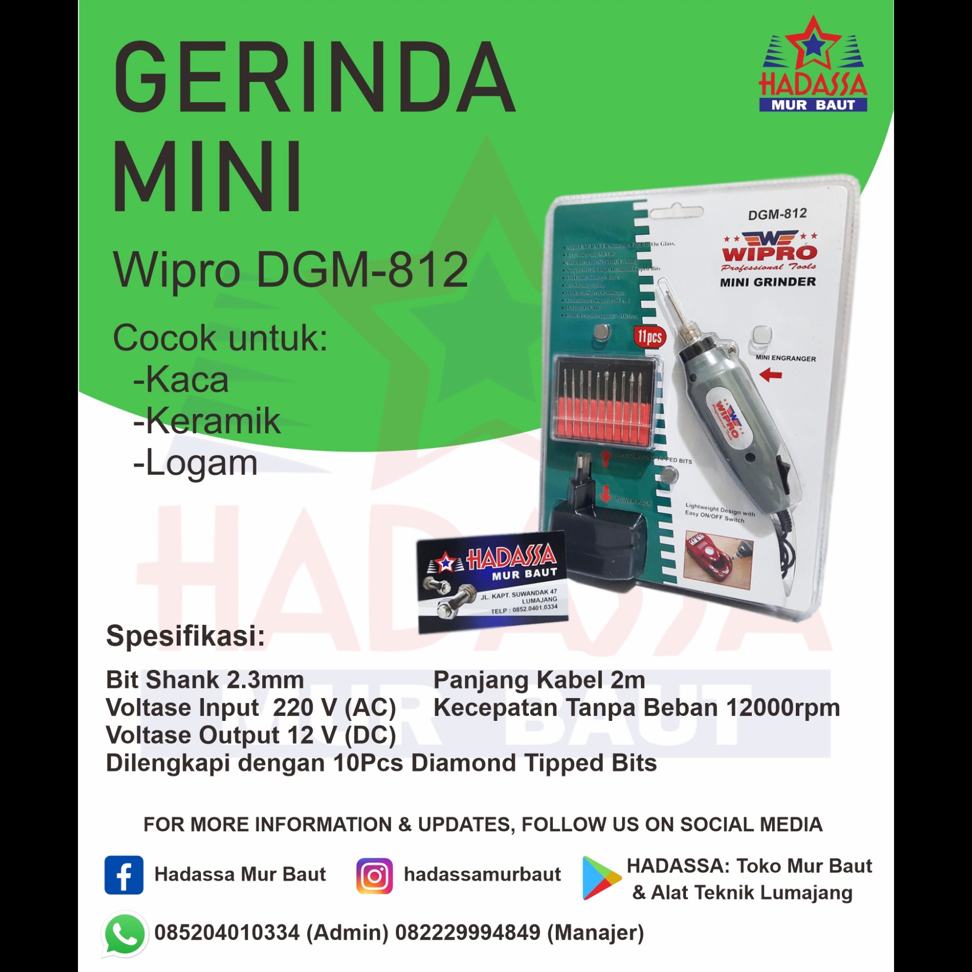 Gerinda Mini Wipro DGM-812