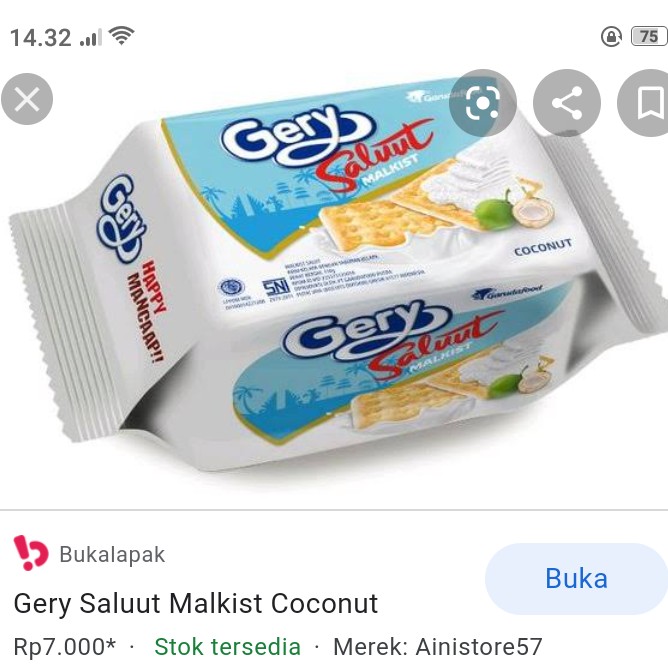 Gery Salut Malkist Coconut 105g