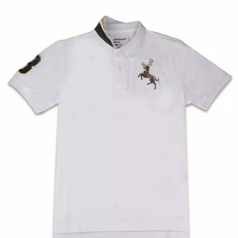 Giordano Men Deer EmbroIdery Polo Shirt