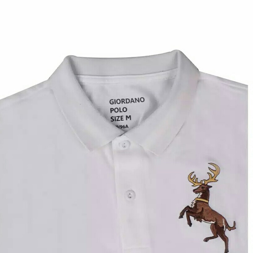 Giordano Men Deer EmbroIdery Polo Shirt 2