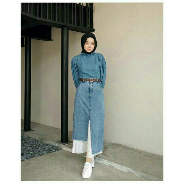 Glery skirt - pakaian wanita - bawahan wanita - skirt - rok jeans - ro