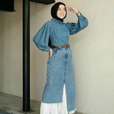 Glery skirt - pakaian wanita - bawahan wanita - skirt - rok jeans - ro 2