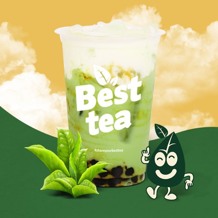 Greentea Boba Cheese Minuman