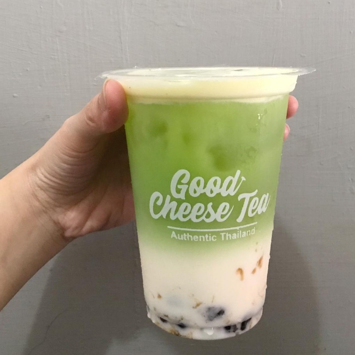 Greentea extra bubble dan creem cheese