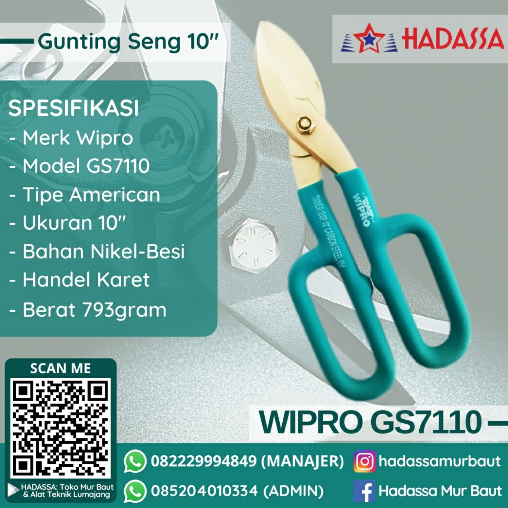 Gunting Seng 10 Inci Wipro GS7110