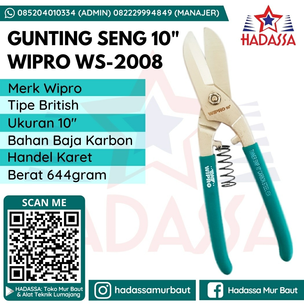 Gunting Seng 10 Inci Wipro WS-2010