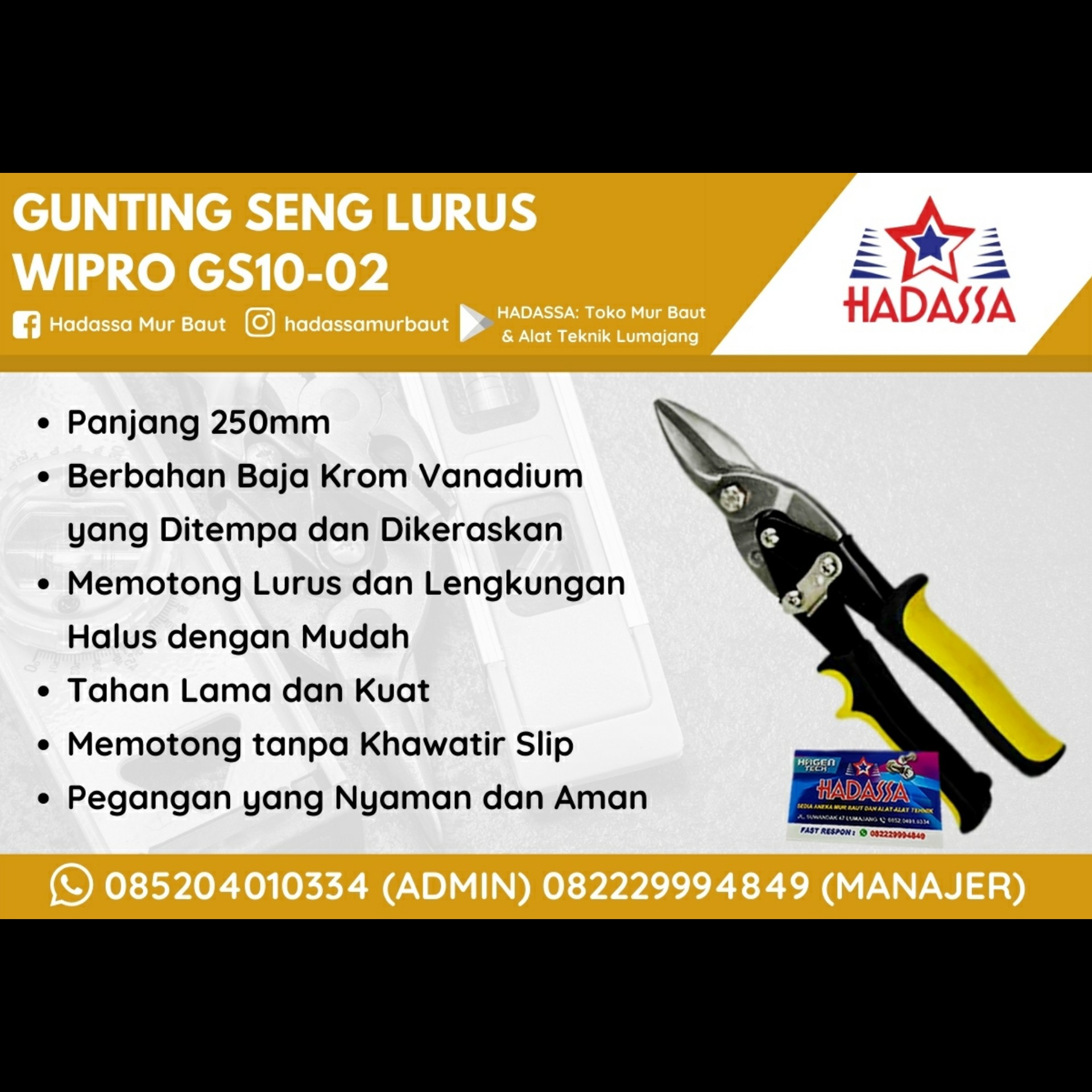 Gunting Seng Lurus Wipro GS10-02